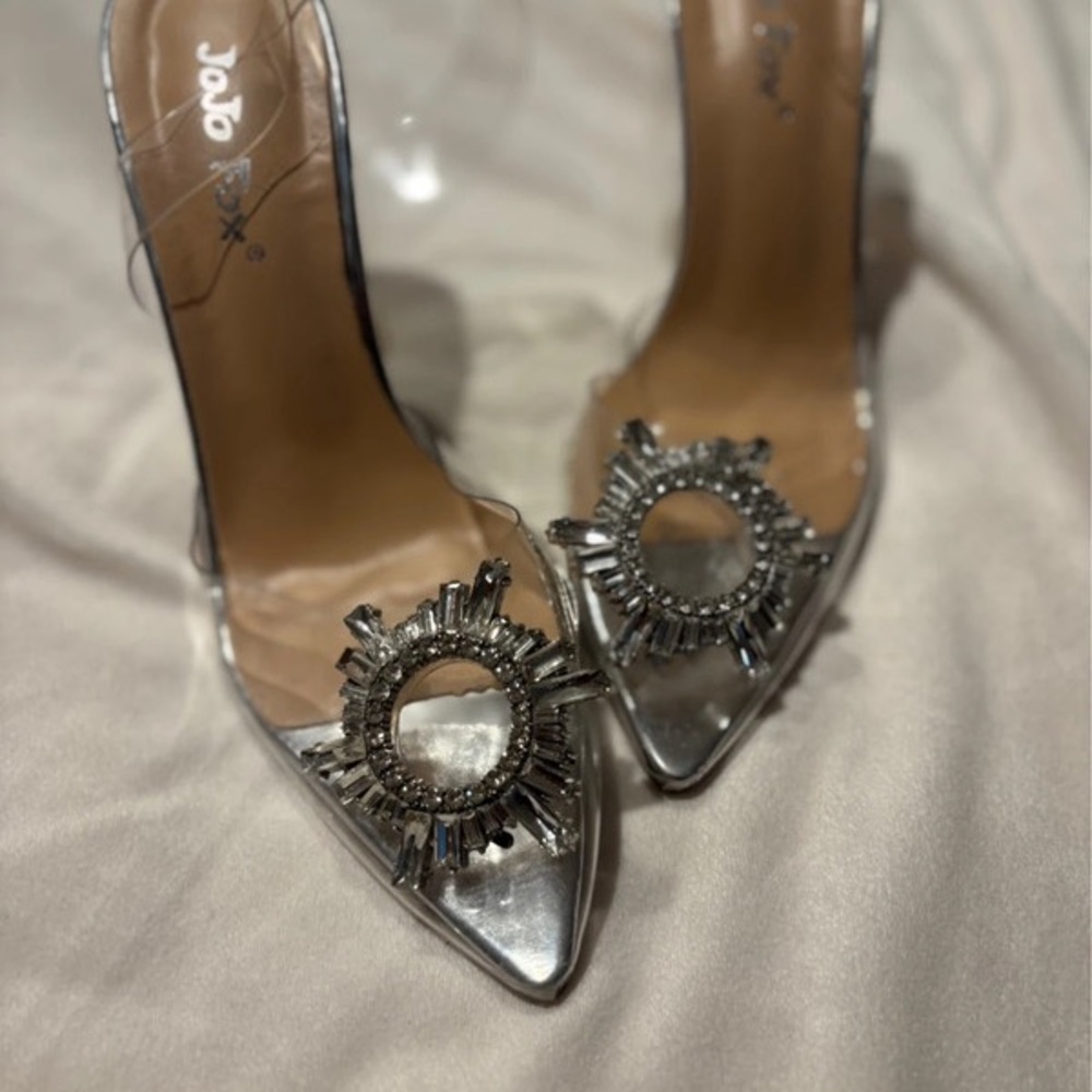Fox Silver Embellished Heels